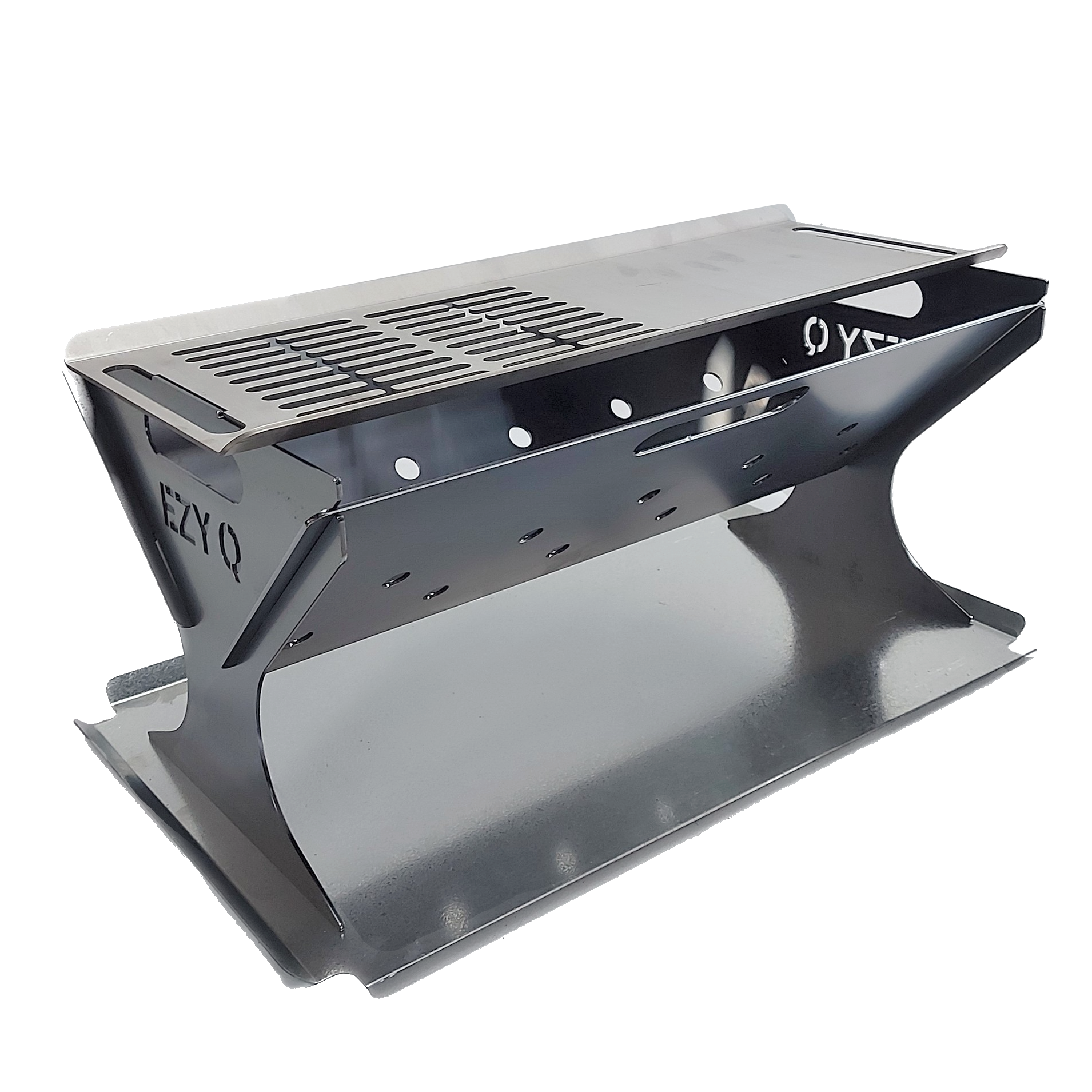 Stainless Steel Flatpack Grill EZY Q, Mild Steel Flat Packed Fire
