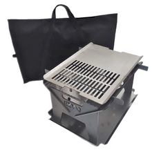 Load image into Gallery viewer, BUNDLE: 5mm Thick Fire Pit (Mild Steel) + Grill (Stainless Steel) + Canvas Bag (500mm Long)