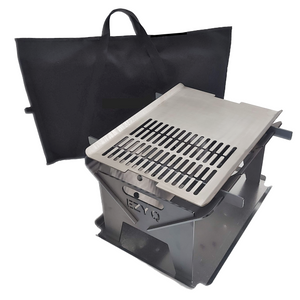 BUNDLE: 5mm Thick Fire Pit (Mild Steel) + Grill (Stainless Steel) + Canvas Bag (500mm Long)