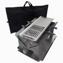 Load image into Gallery viewer, BUNDLE: 5mm Thick Fire Pit (Mild Steel) + Grill (Stainless Steel) + Canvas Bag (600mm Long)