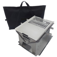 Load image into Gallery viewer, BUNDLE: 5mm Thick FERRITIC STAINLESS STEEL Fire Pit + Grill + Canvas Bag (500mm Long)