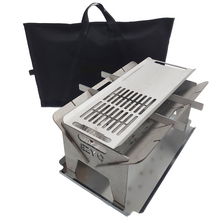 Load image into Gallery viewer, BUNDLE: 5mm Thick FERRITIC STAINLESS STEEL Fire Pit + Grill + Canvas Bag (600mm Long)