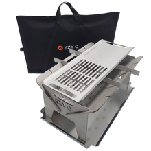 Load image into Gallery viewer, BUNDLE: 5mm Thick FERRITIC STAINLESS STEEL Fire Pit + Grill + Canvas Bag (600mm Long)