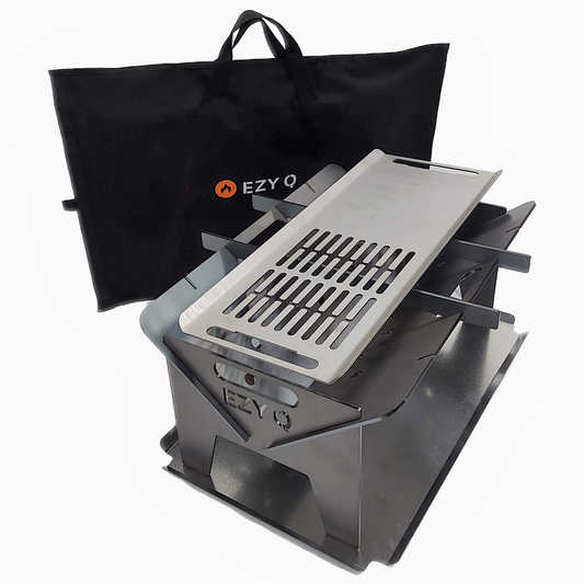Square steel fire pit with clean and sturdy build