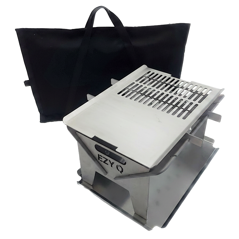 BUNDLE: 5mm Thick FERRITIC STAINLESS STEEL Fire Pit + Grill + Canvas Bag (500mm Long)