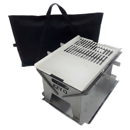 BUNDLE: 5mm Thick FERRITIC STAINLESS STEEL Fire Pit + Grill + Canvas Bag (500mm Long)