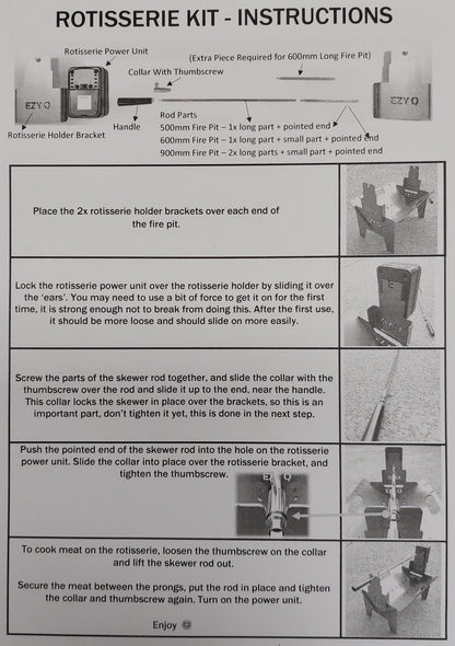 Rotisserie Spit Upgrade Brackets Only